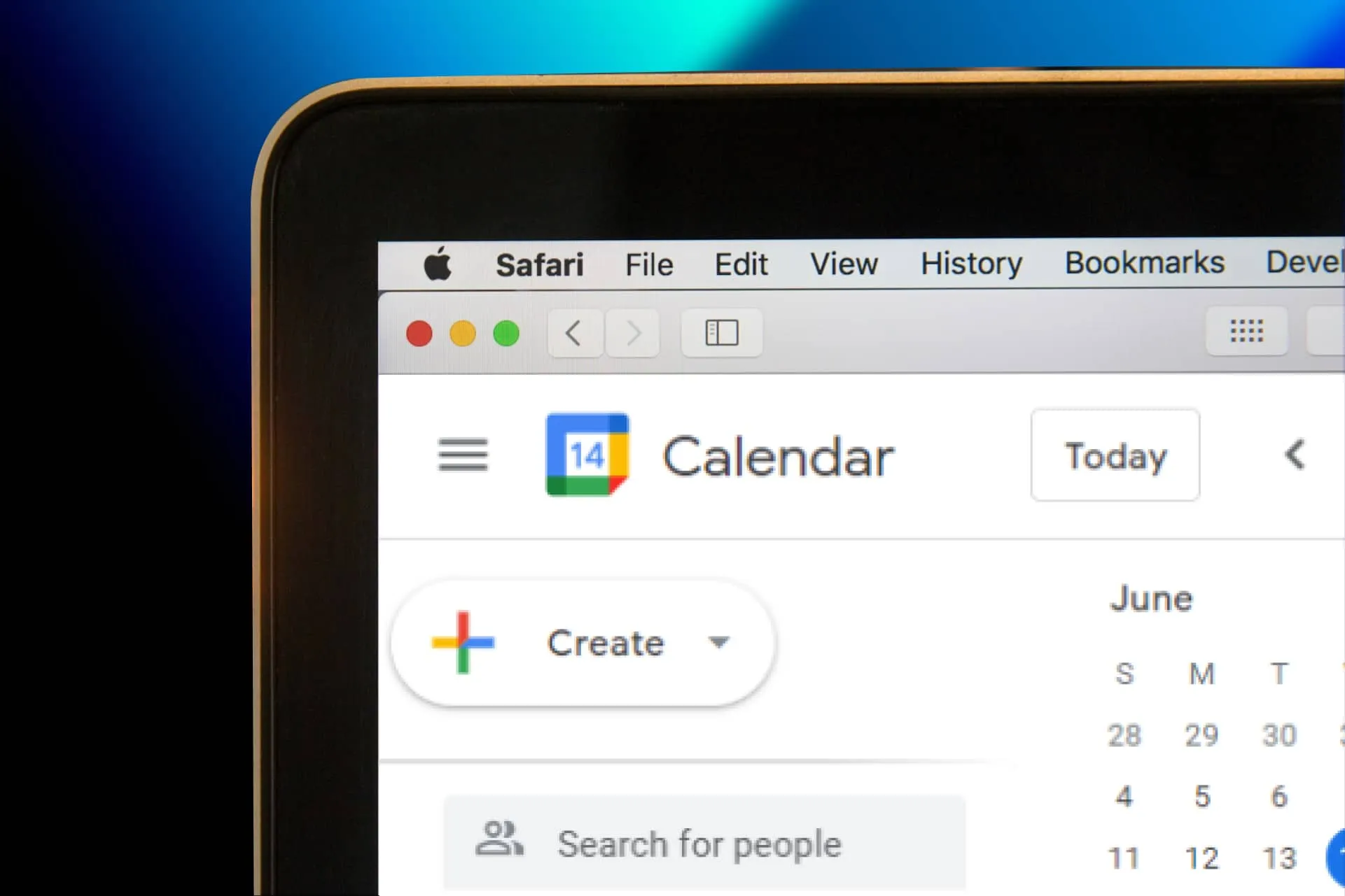 Screenshot of a weekly calendar with focus time blocked out