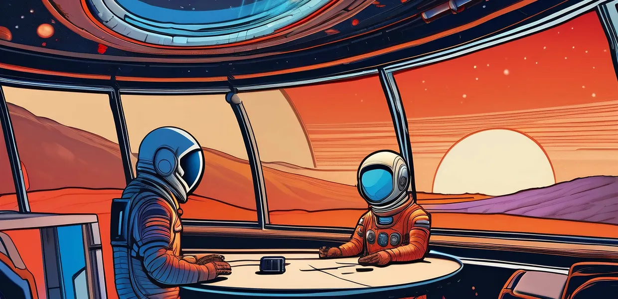 Astronaut taking an interview
