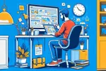 Illustration of a person working in this desk